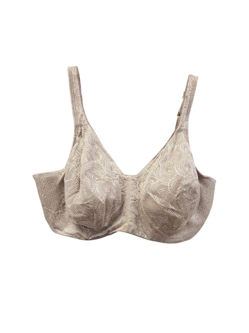Playtex Womens Wireless Bra Beige Lace Full Coverage 38DD Adjustable Straps 3690